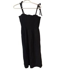 GAP Black Smocked Midi Dress | boho | minimalist | summer | resort‎